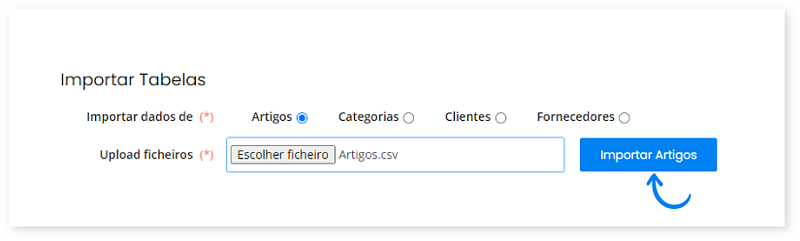 Importar artigos a partir de um ficheiro XLS, XLSX ou CSV 3
